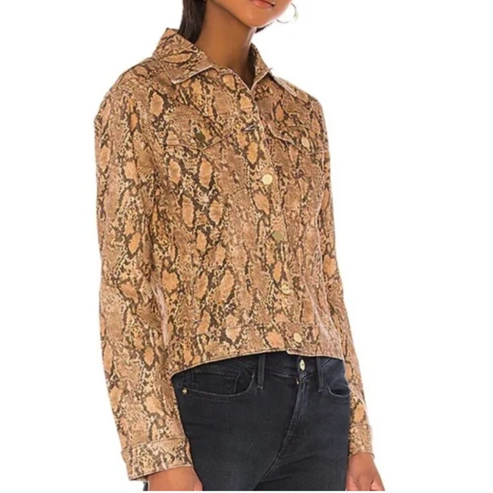 FRAME Le Vintage Jacket in Coated Python - Picture 14 of 14